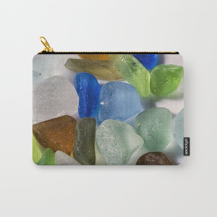 Colorful New England Beach Glass Carry-All Pouch