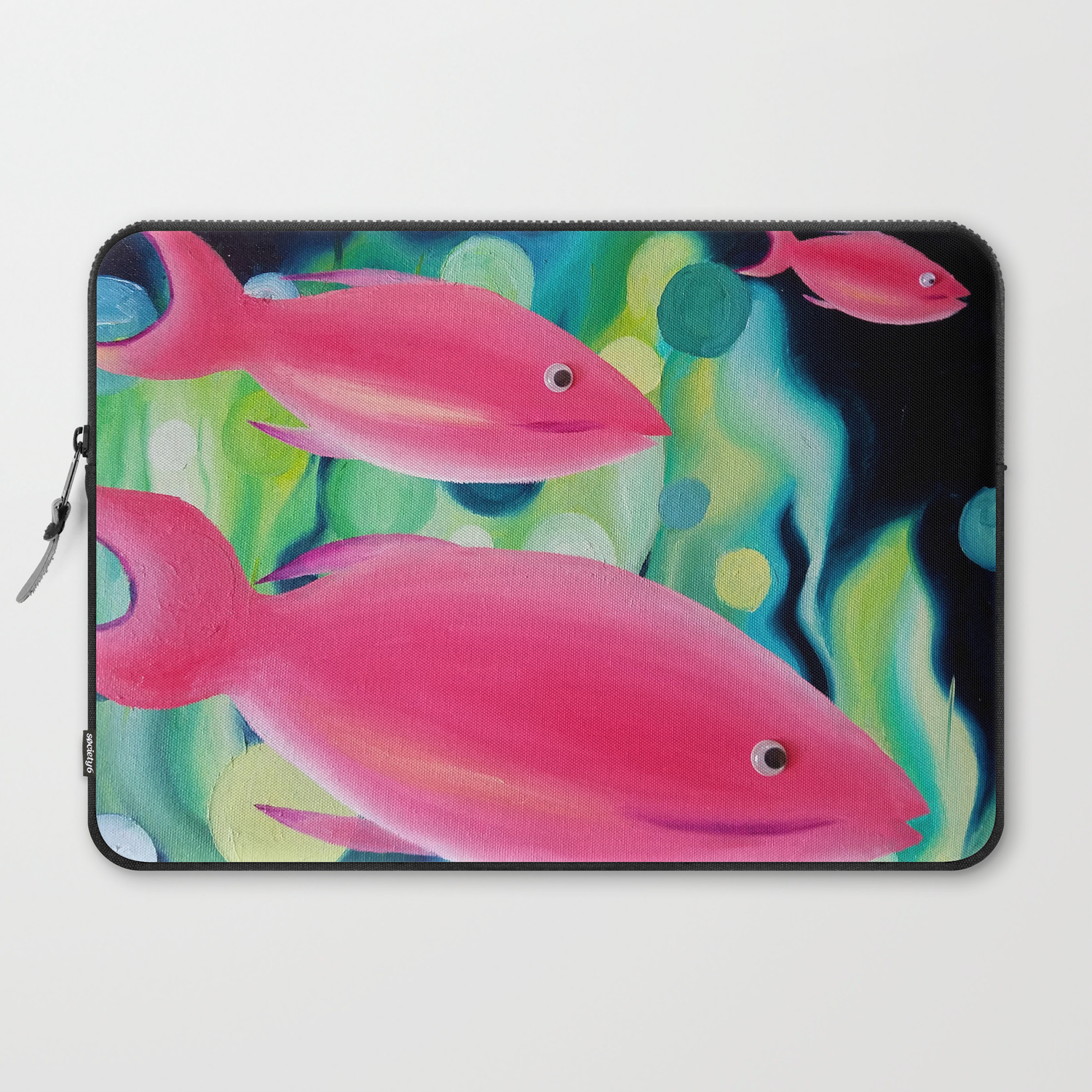 Tropical Fish Oil Painting Laptop Sleeve By Drawingintheforest