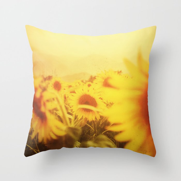 Delving in Yellow Throw Pillow