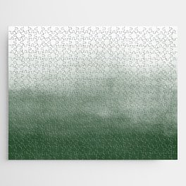Ombre Paint Color Wash (forest green/white) Jigsaw Puzzle