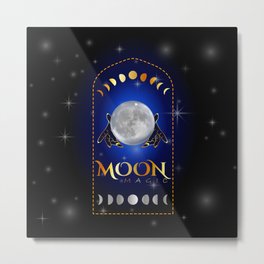 Witch Hands holding the full moon performing a white magic healing ritual	 Metal Print