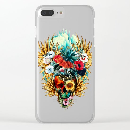 Floral Skull Vivid Clear iPhone Case