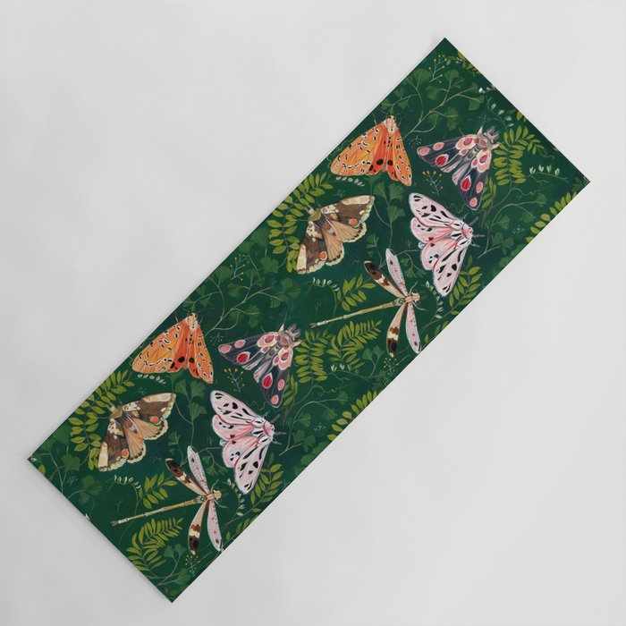 Moths and dragonfly Yoga Mat