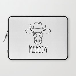 Cowboy Cow Mooody Cow Western Texas Farm Animal Laptop Sleeve