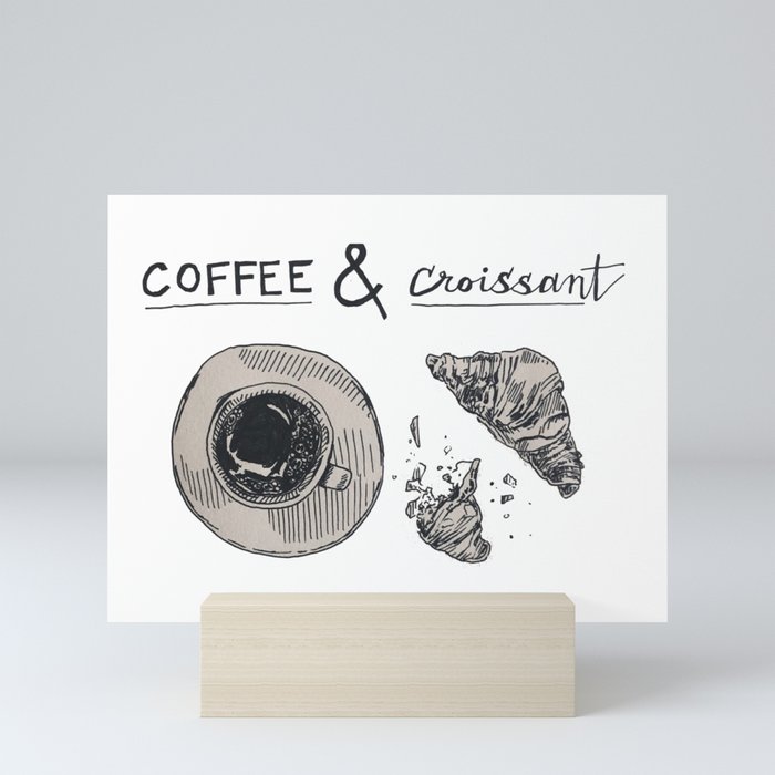 Coffee & Croissant Mini Art Print