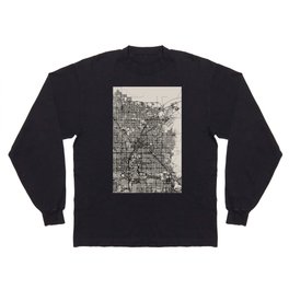 Sunrise Manor USA - Aesthetic City Map - Black and White Long Sleeve T-shirt