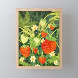 Summer Strawberries Framed Mini Art Print