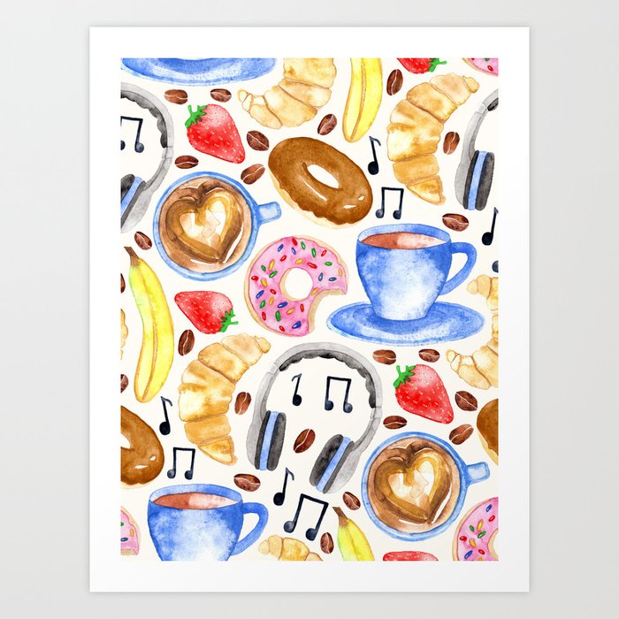 Snacks & Songs Art Print