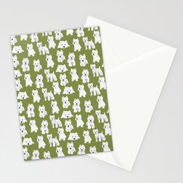 Westies on Moss Stationery Card