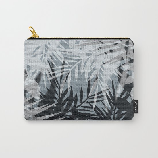 Gray Leaves pattern . Carry-All Pouch