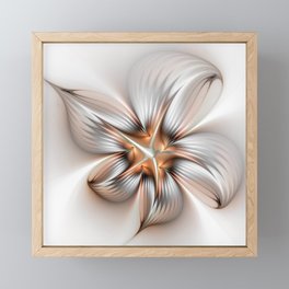 Elegance of a Flower, modern Fractal Art Framed Mini Art Print