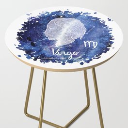 Virgo Zodiac sign in a nebula Side Table