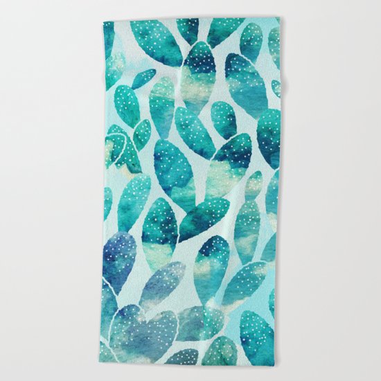 Watercolor Cactus v2 #society6 #decor #buyart Beach Towel