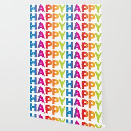 HAPPY  Stripes Wallpaper