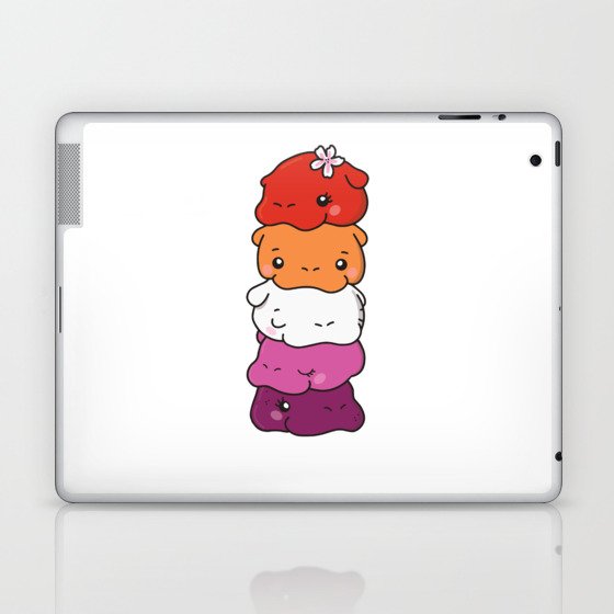 Lesbian Flag Pride Lgbtq Cute Hippo Laptop & iPad Skin