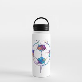Soccer Ball Colorful Watercolor Water Bottle