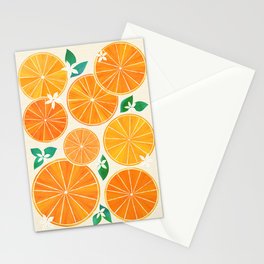 Orange Slices With Blossoms Stationery Card