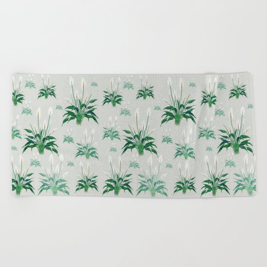 peace lily painting Beach Towel