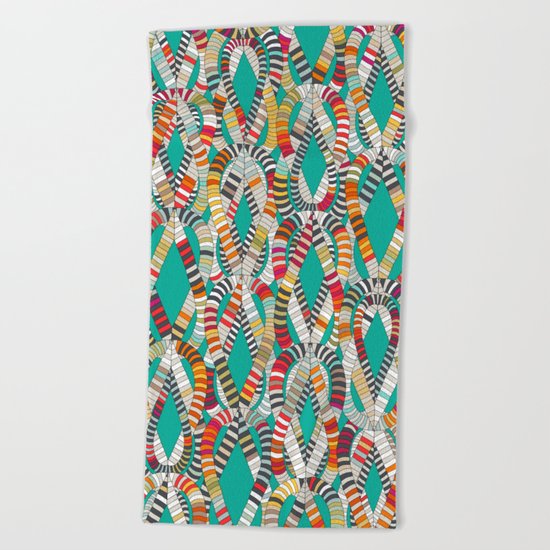 knot drop turquoise Beach Towel