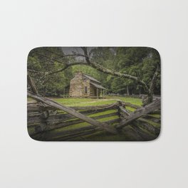 Oliver Log Cabin in Cade's Cove Bath Mat | Smokymountains, Colorphoto, Scenic, Architecture, Summer, Fence, Photo, Smokies, Logcabin, Landscape 