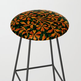 Festive Vintage Floral in Red, Gold and Green Bar Stool