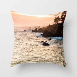 Pink Sunset Over The Pacific on the Sonoma Coast Throw Pillow