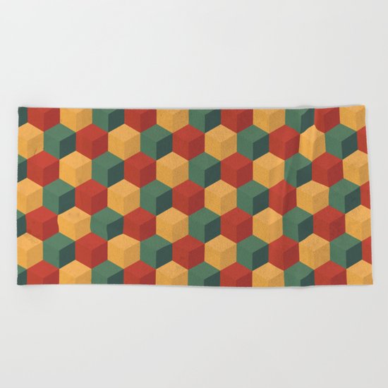 Retro Cubic Beach Towel