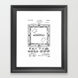 Monopoly Patent drawing Framed Art Print