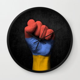 Armenian Flag on a Raised Clenched Fist Wall Clock