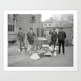 Prohibition Agents with Moonshine Still, 1922. Vintage Photo Art Print