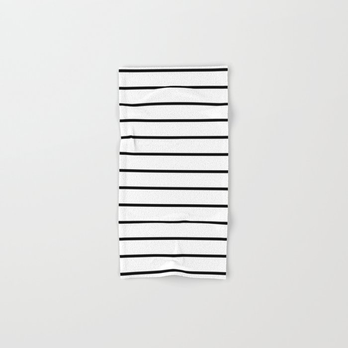 Minimalist Line Stripes Black And White Stripe Nautical Lines Drawing Hand & Bath Towel