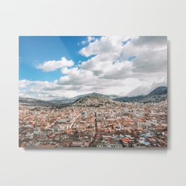 Panecillo Hill in Quito, Ecuador 1 Metal Print | Ecuador, Hill, Panecillo, Quito, Downtown, City, Town, Photo 