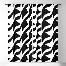 BLACK AND WHITE Geometric Pattern Background Blackout Curtain