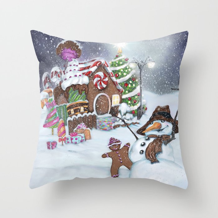 Snowy Christmas  Throw Pillow