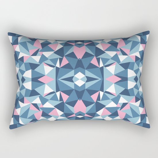 Abstract Collide Blue and Pink Rectangular Pillow