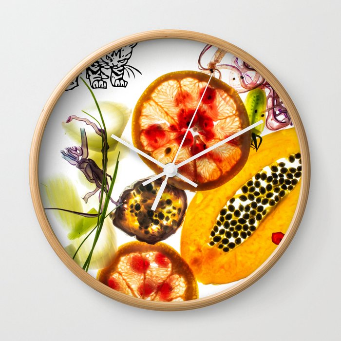 Fruit`n`cat Wall Clock