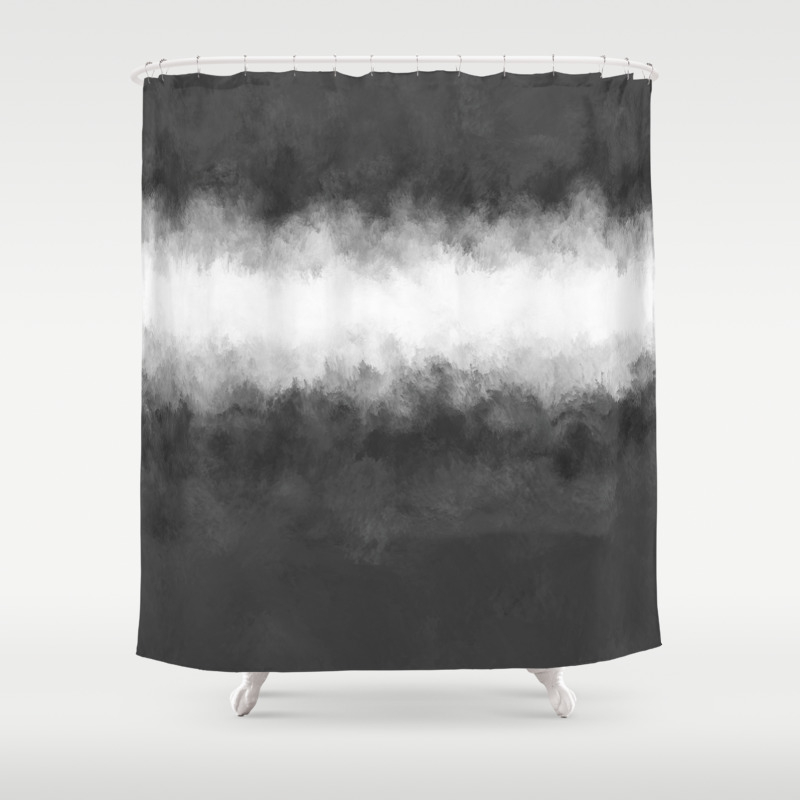 Dove Gray And White Light Abstract Shower Curtain By
