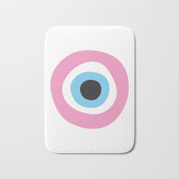 Pink Evil Eye Symbol Bath Mat