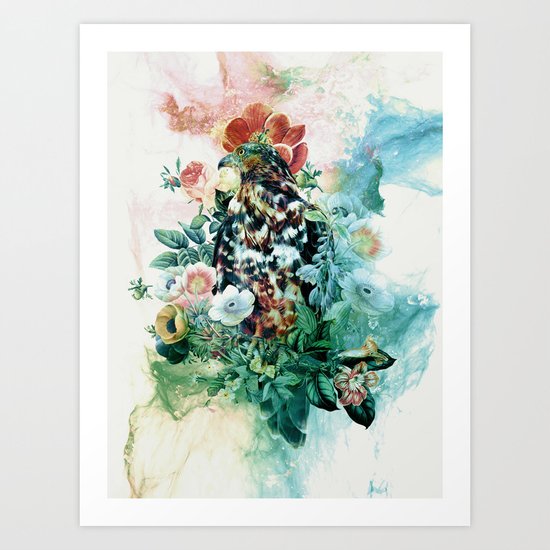 Bird in Flowers Art Print