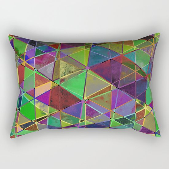 Tangled Triangles - Abstract, textured, geometric design Rectangular Pillow