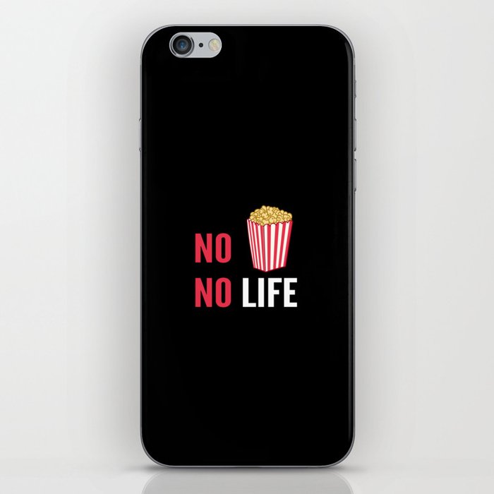 No Popcorn No Life Funny Cartoon Popcorn iPhone Skin