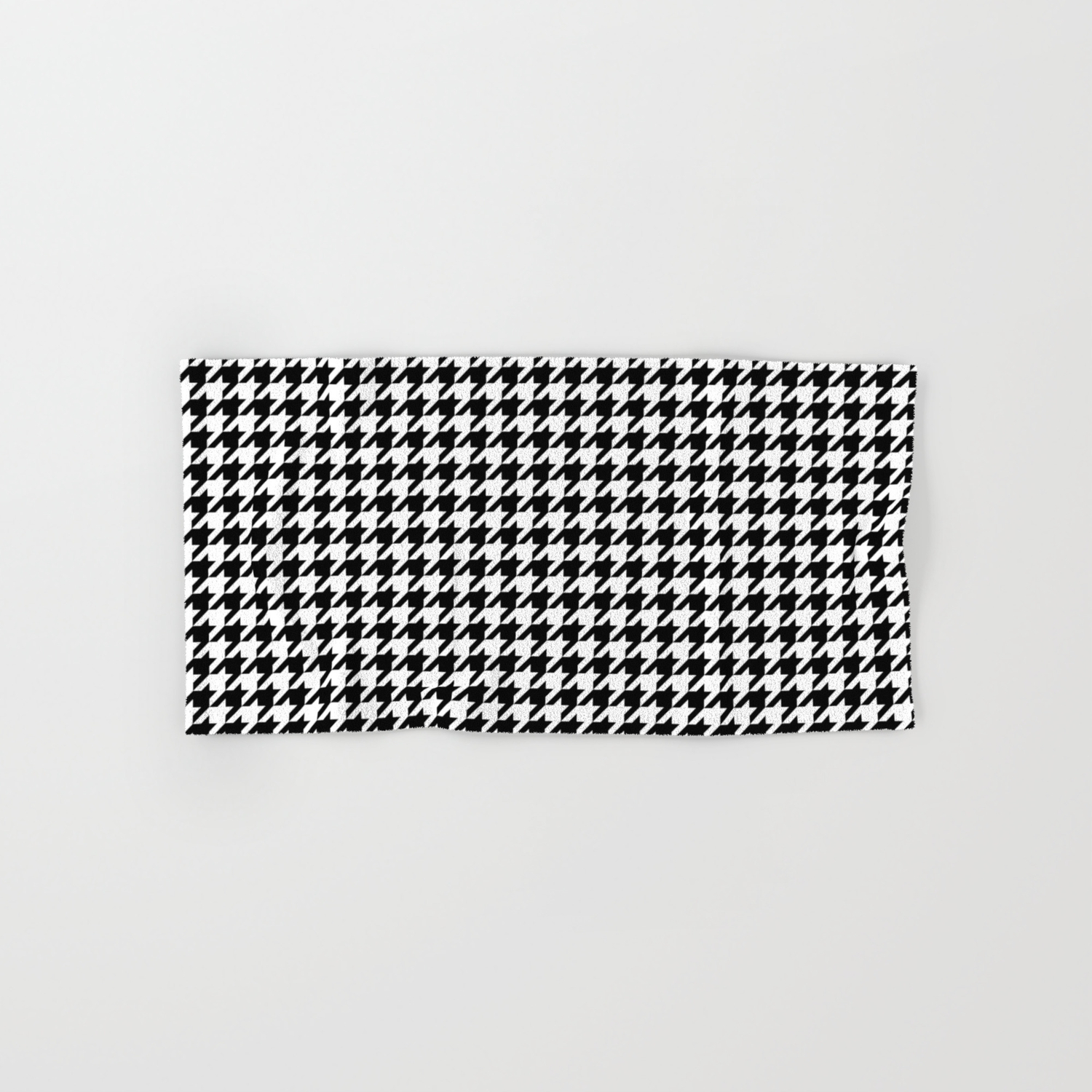 Monochrome Black White Houndstooth Hand Bath Towel By Textures Society6