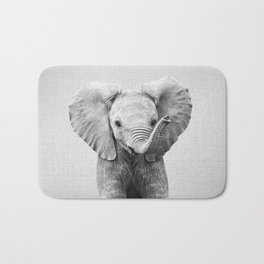 Baby Elephant - Black & White Bath Mat