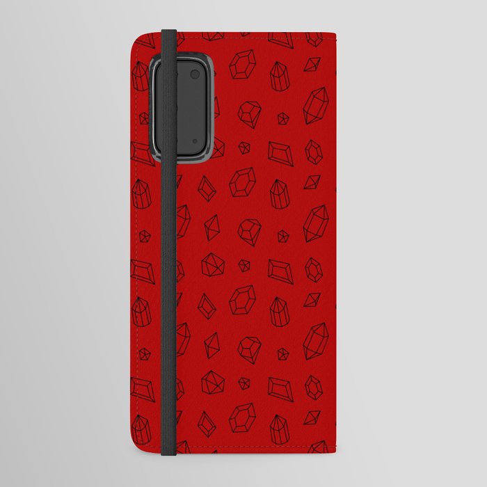 Red and Black Gems Pattern Android Wallet Case