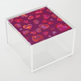 Fun seamless vintage love heart background in pretty colors. Baby announcement, Valentines Day, Mothers Day, Easter, wedding, scrapbook, gift wrapping paper, textiles. Acrylic Box