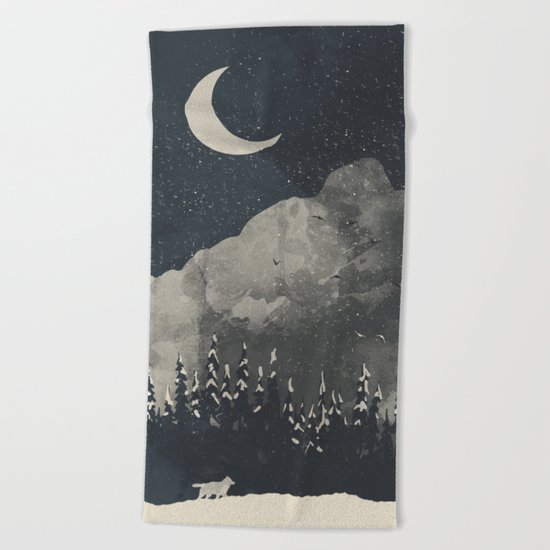 Winter Finds the Wolf... Beach Towel