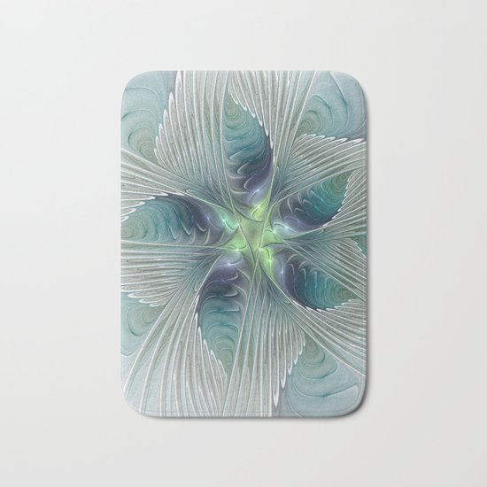 A Floral Fantasy, Abstract Fractal Art Bath Mat