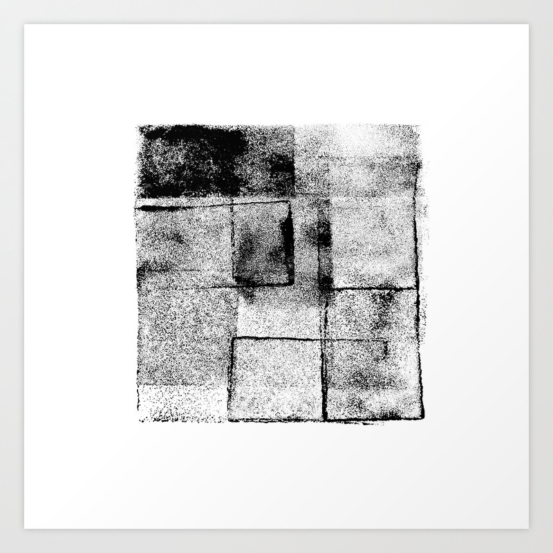 Black White Minimal Simple Art Brush Strokes Abstract Painting