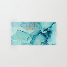 Abstract Turquoise Art Print By LandSartprints Hand & Bath Towel