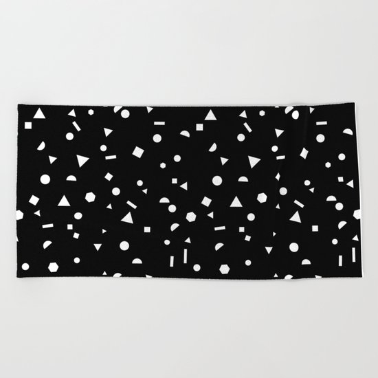 My Favorite Pattern 3 black Beach Towel